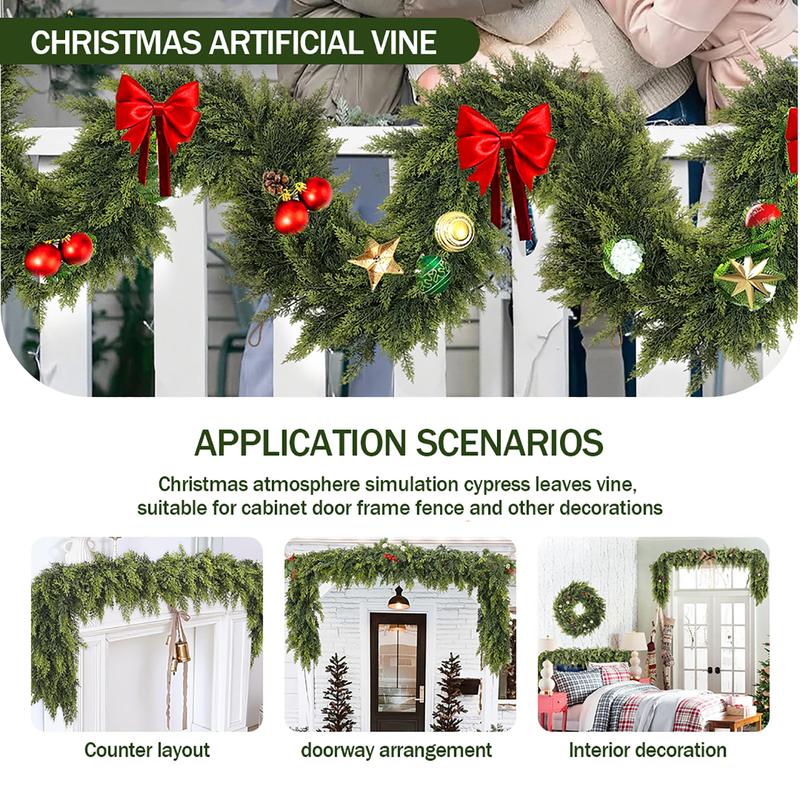 🎄Lush Artificial Cedar Garlands – Real Touch Winter Greenery