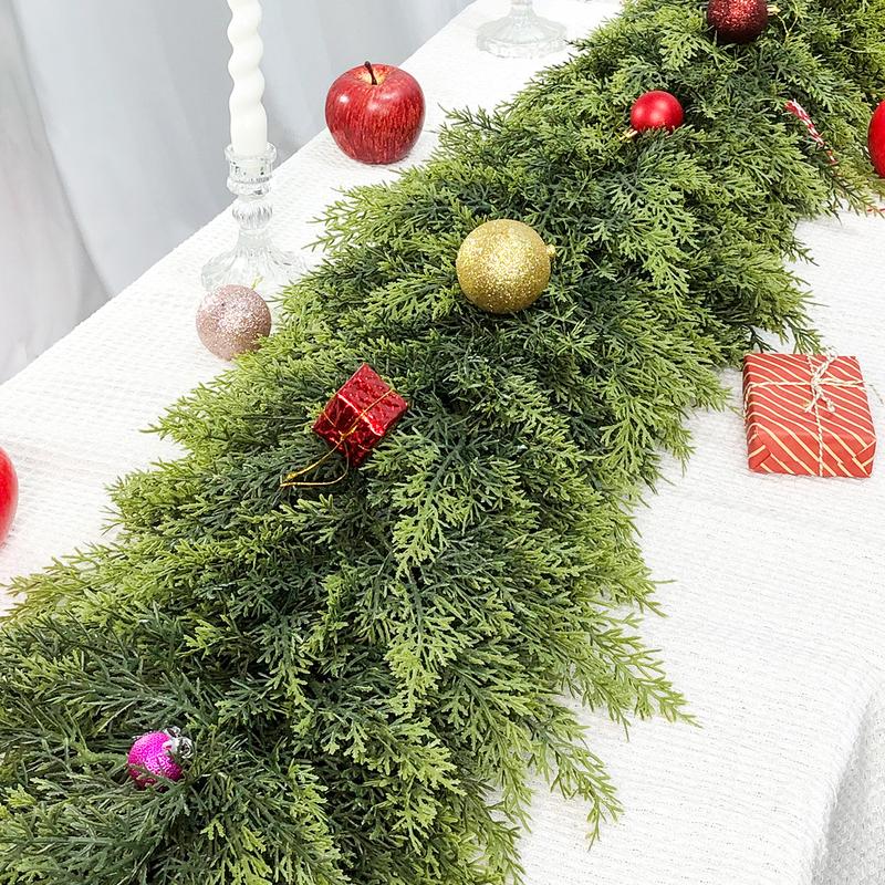 🎄Lush Artificial Cedar Garlands – Real Touch Winter Greenery