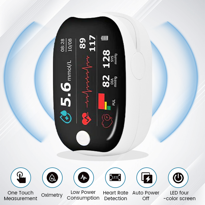 3-in-1 Health Monitor Painless Testing - Extremely Fast Readings - Accurate Tracking ✅ Blood Glucose ✅ Heart Rate ✅ Blood Oxygen All in One