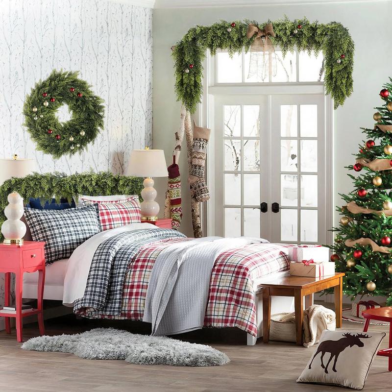 🎄Lush Artificial Cedar Garlands – Real Touch Winter Greenery