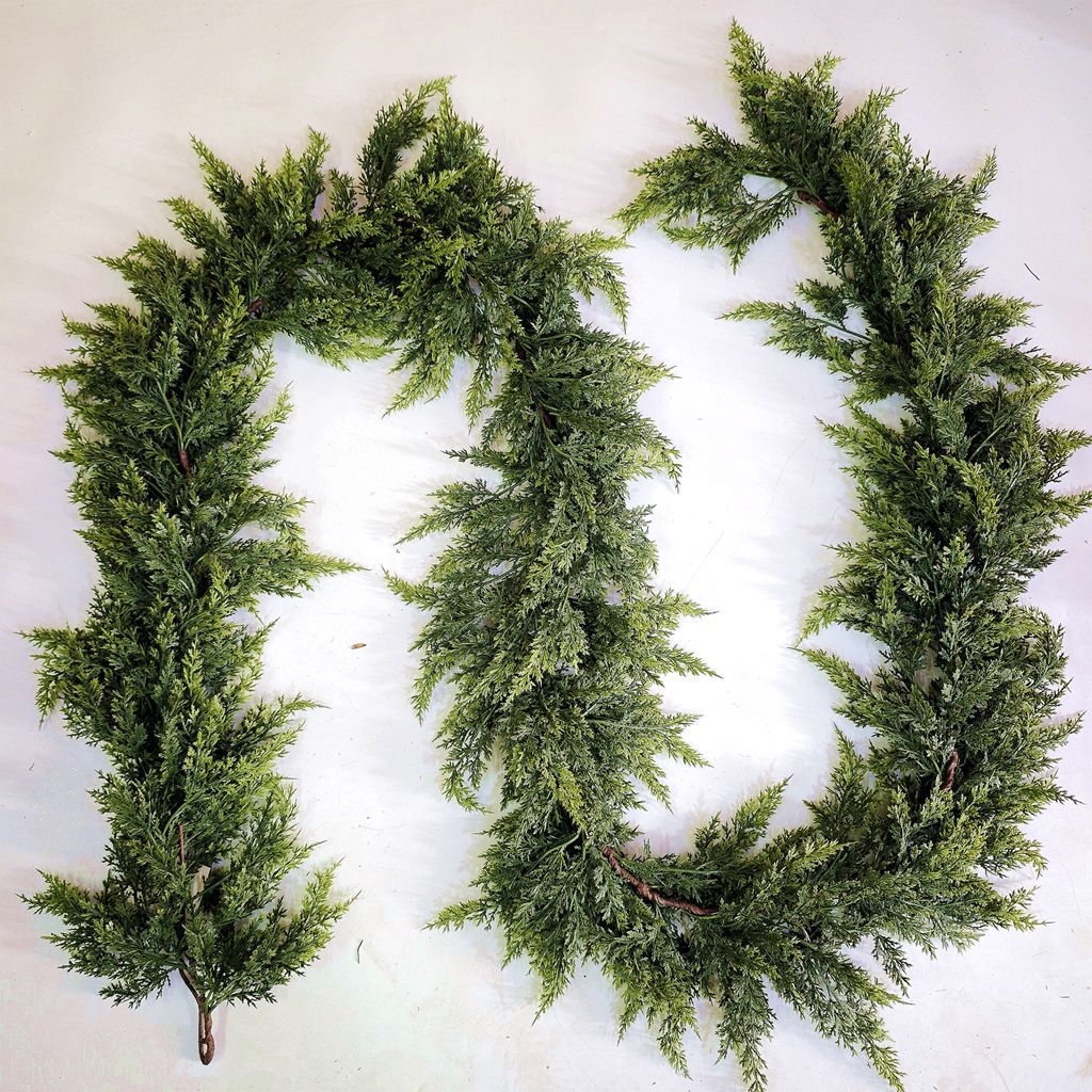 🎄Lush Artificial Cedar Garlands – Real Touch Winter Greenery