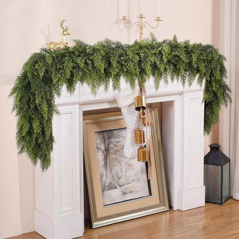 🎄Lush Artificial Cedar Garlands – Real Touch Winter Greenery