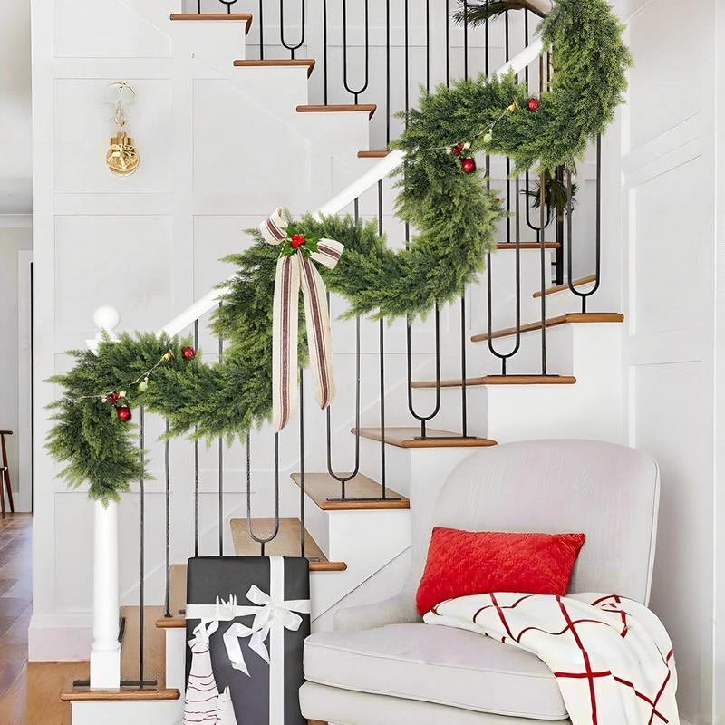 🎄Lush Artificial Cedar Garlands – Real Touch Winter Greenery