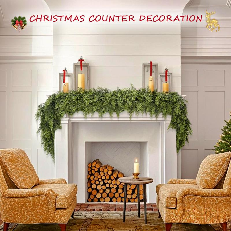 🎄Lush Artificial Cedar Garlands – Real Touch Winter Greenery