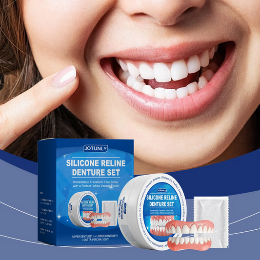 🔥Last Four Hour 70% OFF 🦷 JOTUNLY™ Silicone Reline Denture Set