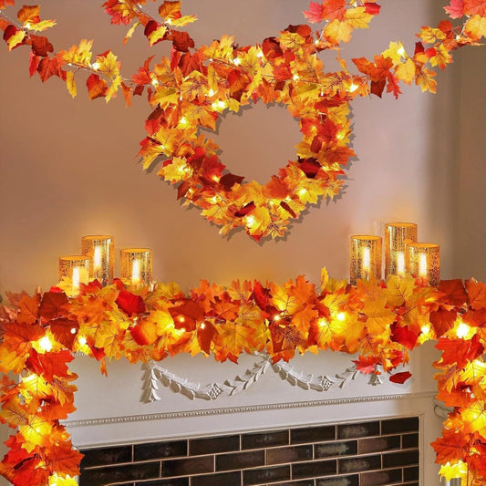 🍁$9.99 On Sale Today Only🍂Fall Wreath with Pumpkin Maple Leaves🎃